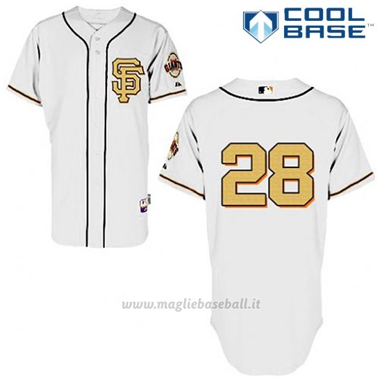 Maglia Baseball Uomo San Francisco Giants Buster Posey 28 Crema Cool Base